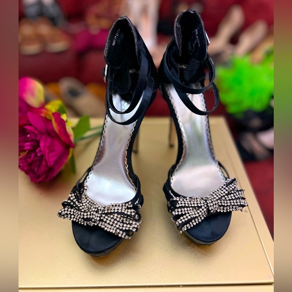 bebe Rhinestone Platform stiletto platform sandals - Picture 2 of 15